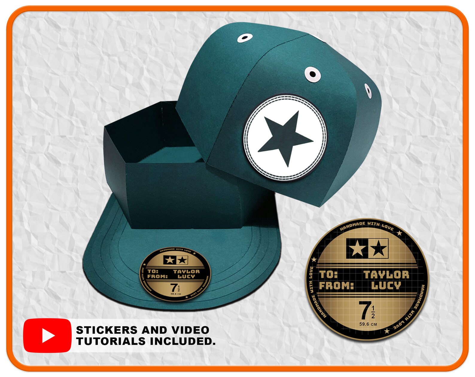 Baseball Cap Box SVG File 3D Gift Box Favour Box Favor SVG Etsy