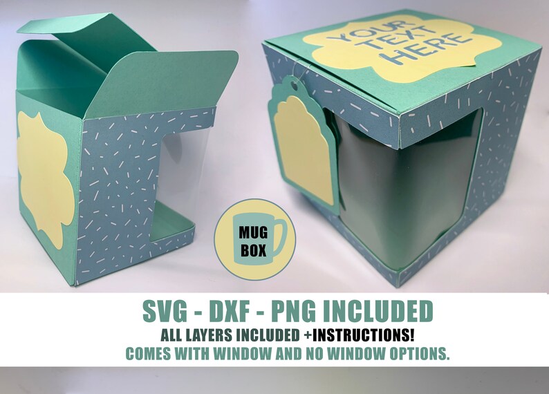 Mug Gift Box SVG Cup Box SVG Template 3D Svg 3d Letters for Etsy