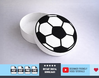 Football Gift Box SVG file for Cricut and Silhouette Soccer 3D Gift Box Sports svg Favour Box Template Fathers Day SVG MLS Svg Favor box