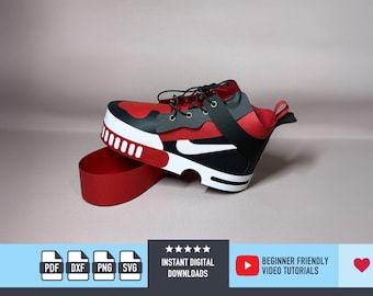 3D Sneaker Gift Box svg 3D Sneaker Box Trainer Gift Box Paper Sneaker for Cricut and Silhouette 3D Shoe Box Cricut Favor Box