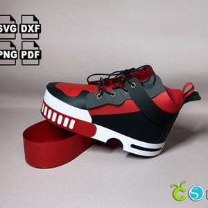 3D-sneaker geschenkdoos svg 3D-sneakerdoos trainer geschenkdoos papieren sneaker voor Cricut en Silhouette 3D-schoenendoos Cricut gunstdoos