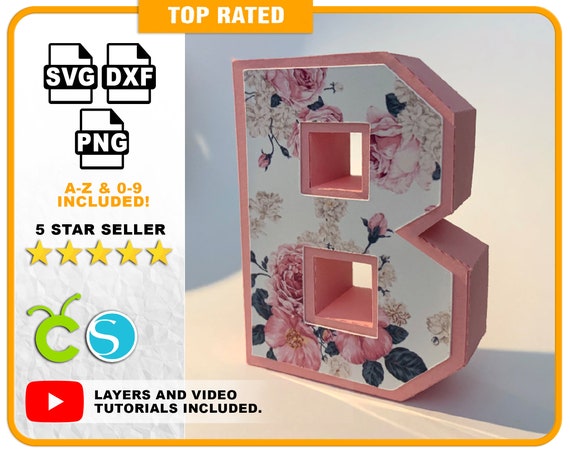 3D Alphabet Letters Template A-Z 0-9 3d Letter SVG for Cricut - Etsy UK