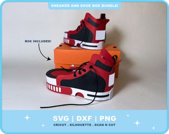 3D Sneaker Gift Box and Shoe Box svg Bundle 3D Sneaker Box Trainer Gift Box for Cricut and Silhouette 3D Shoes Shoe Gift Box SVG Cricut