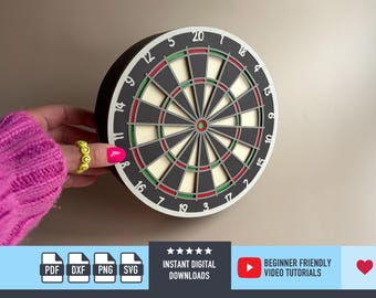 Dartboard Gift Box SVG file for Cricut and Silhouette 3D Gift Box Darts svg Favour Box Template Fathers Day SVG Dartboard Favor box