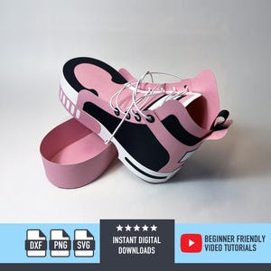 3D-sneakerpresentask svg 3D-sneakerask presentask för Cricut och Silhouette 3D-skor skopresentask SVG Cricut favoritask 3D-sneakers