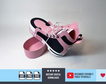 3D Sneaker Gift Box svg 3D Sneaker Box Trainer Gift Box for Cricut and Silhouette 3D Shoes Shoe Gift Box SVG Cricut Favor Box 3D Sneakers