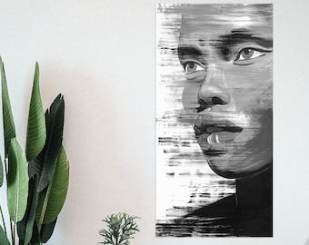 Black and White Portrait Art – Modern Canvas Print
