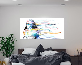 Mermaid - Original art, Hand made, Print on canvas, Modern paint, Fine art