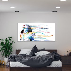Meerjungfrau - Original Kunst, Handarbeit, Druck auf Leinwand, Moderne Malerei, Fine Art
