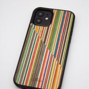Cell phone case refined with recycled skateboard wood for iPhone, Samsung, Huawei 13 Pro, 12 Pro, 11 Pro, XR, XS, X image 6