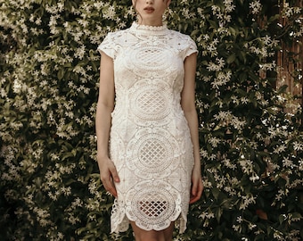 white summer cocktail dress