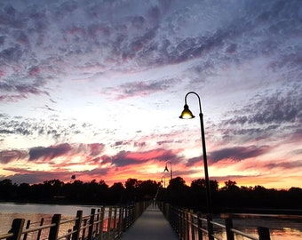 Gorgeous, colorful sunset, trestle bridge trail July 2022, Menasha Wi. 1868x4000  FR, Portrait. Wallpaper, screensaver, photo collector.