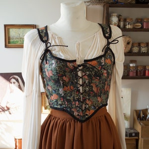 Cottagecore renaissance fair corset XS-4XL, 100% cotton, corset top