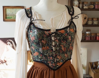 Cottagecore renaissance fair corset XS-4XL, 100% cotton, corset top
