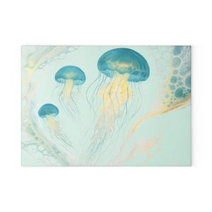 Artistic Jellyfish Glass Cutting Board | Ocean-Inspired Kitchen Decor, Unique Gift for Home Chefs, Coastal Theme, Summer Parties, [...]