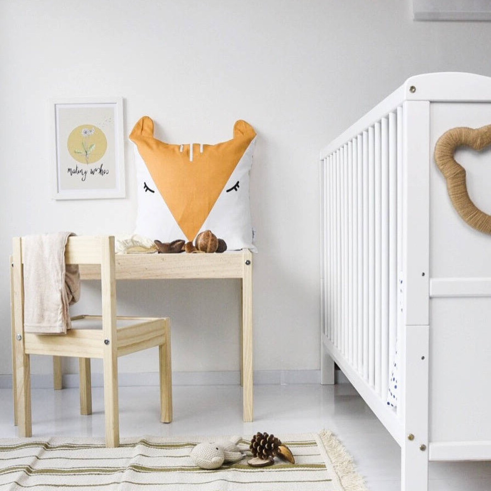 Animal pillow case Kids cushion Covers Organic Cotton Fox Etsy