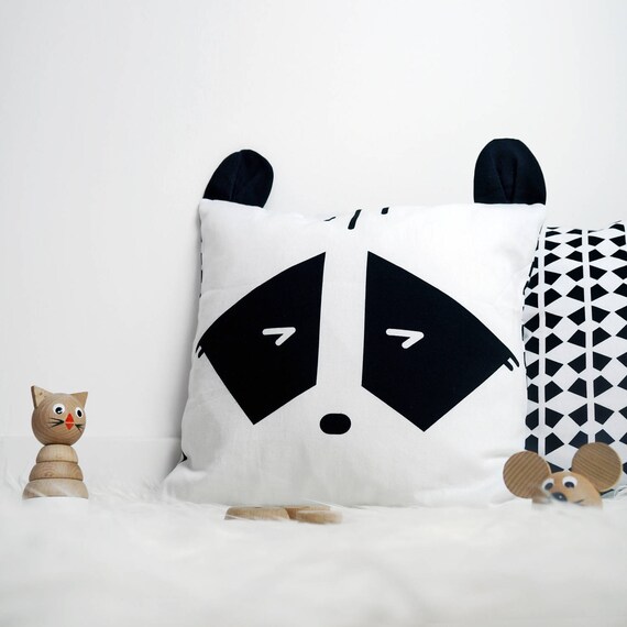 Organic Cotton Pillow Cover Monochrome Nursery Nursery Etsy