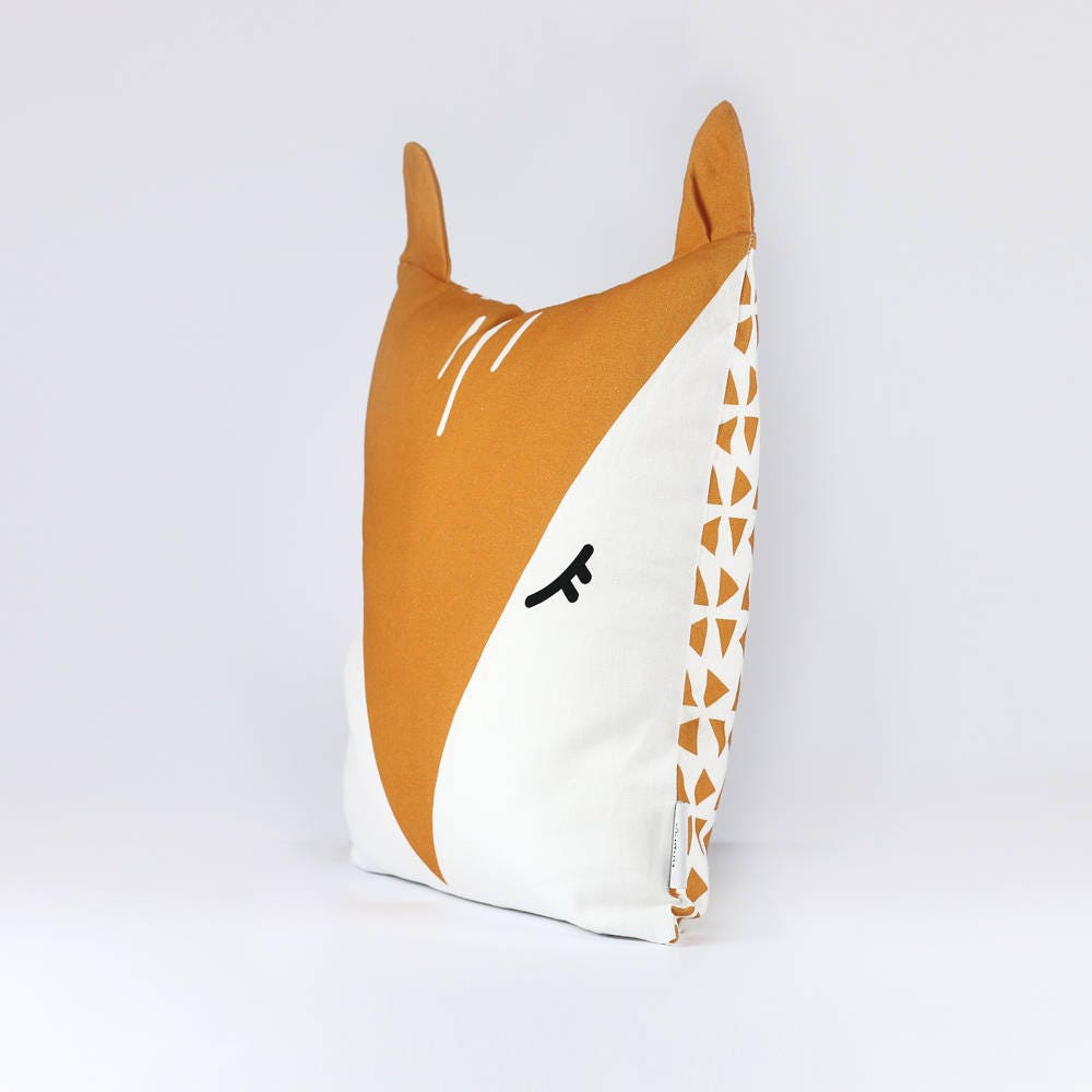 Animal pillow case Kids cushion Covers Organic Cotton Fox Etsy