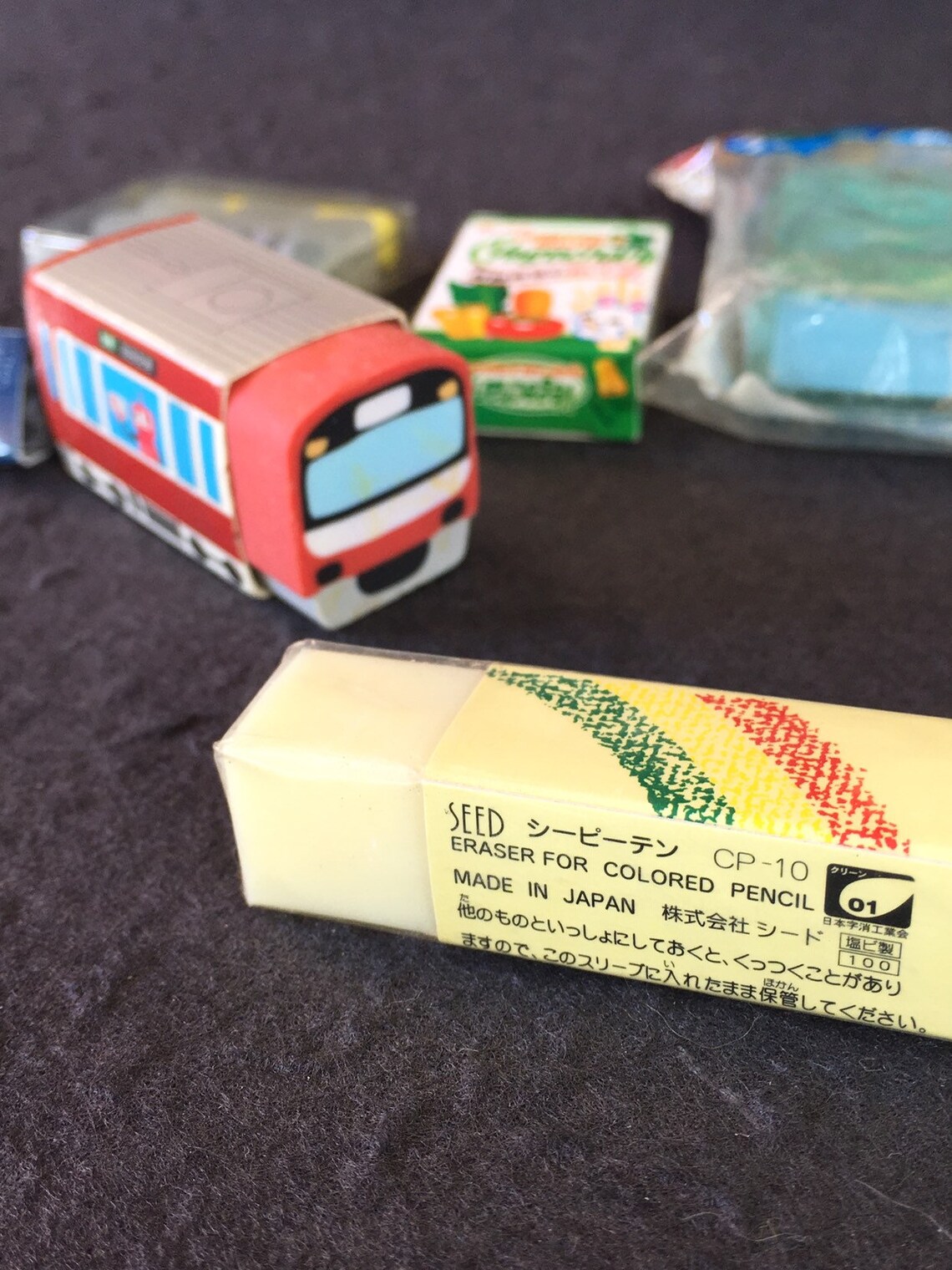 Set of 6 Japanese erasers rubber with soda scented Plastic Etsy