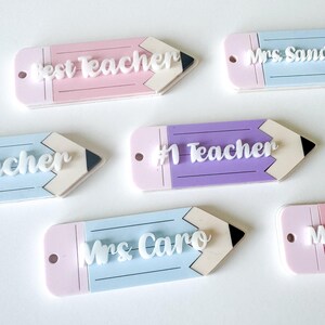 Personalized Teacher Pencil Keychain - Custom Name Acrylic Teacher Gift - Teacher Appreciation Week Gift - Classroom Gift - End-of-Year Gift