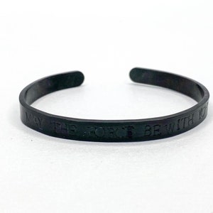 Black CUSTOM stainless steel bracelet/cuff/ boyfriend gift / gift for him/ Father's day gift