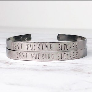 Best Fucking Bitches. Gift set. Best friend bracelet. Best friend gift. Best Bitches. Personalize your own.