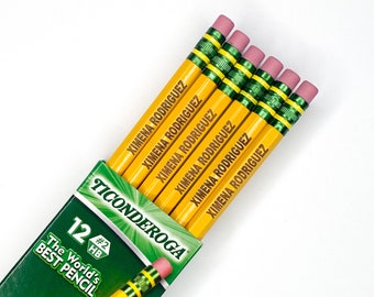 Engraved Personalized Pencils - Ticonderoga #2 Pencils - Back to school supplies - Custom Engraved Pencils - Teacher Appreciation Gifts - Te