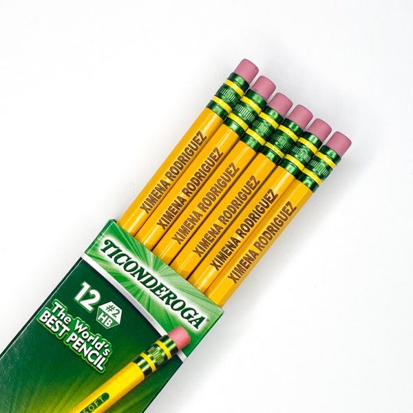 Engraved Personalized Pencils - Ticonderoga #2 Pencils - Back to school supplies - Custom Engraved Pencils - Teacher Appreciation Gifts - Te