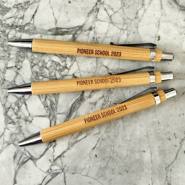 Personalized Bamboo Pen | Custom Engraved Pen for Business | Favor | Bulk Pens | Back To School | Gift | Corporate gift | Company Logo gift