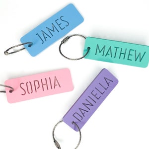Back pack name tag . Lunch bag tag . Luggage tag . Keychain name tag . School bag name . sports bag tag . Bag tag . Letter cut out tag .