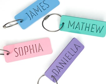 Back pack name tag . Lunch bag tag . Luggage tag . Keychain name tag . School bag name . sports bag tag . Bag tag . Letter cut out tag .