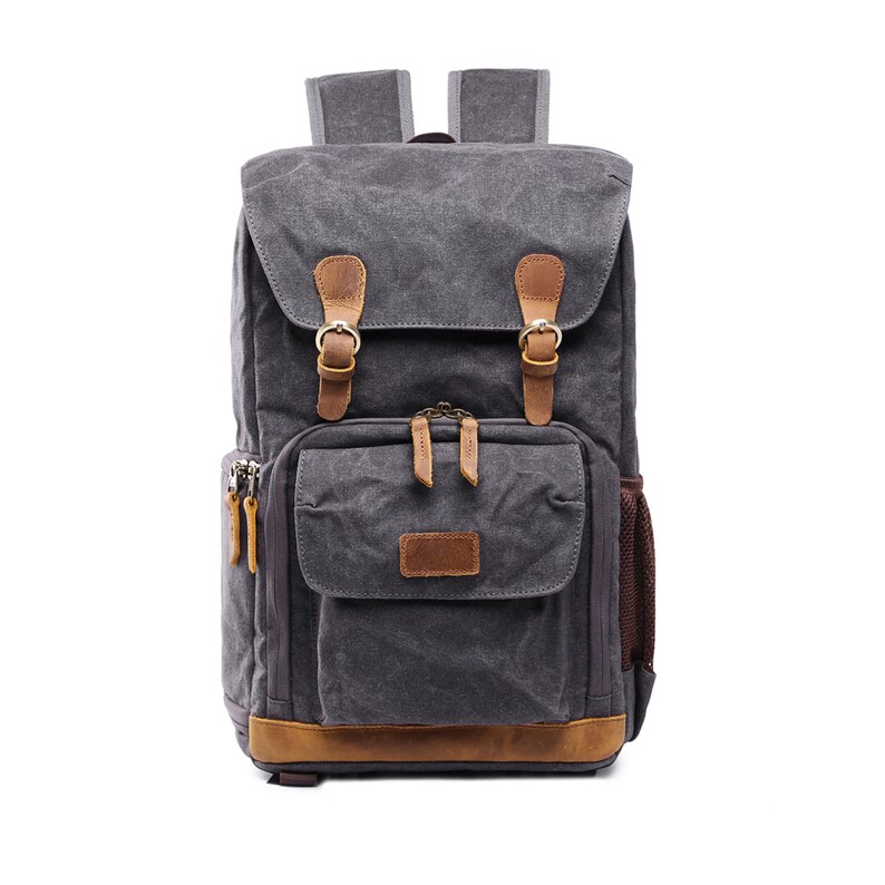 Waterproof Waxed Canvas Camera Backpack Retro Style Travel - Etsy