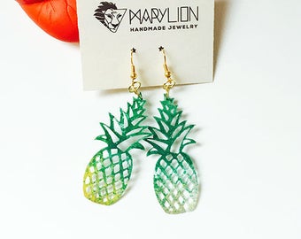 Pineapple tropical earrings - Pineapple drops earrings - Trending jewelry - Pineapple jewelry - Rockabilly Jewelry - Novelty fruit earring