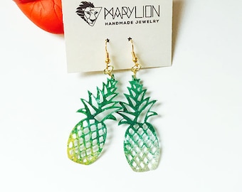 Pineapple tropical earrings - Pineapple drops earrings - Trending jewelry - Pineapple jewelry - Rockabilly Jewelry - Novelty fruit earring