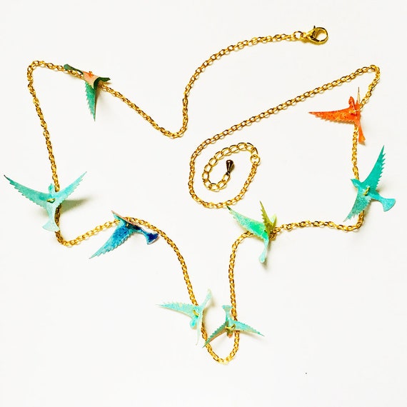 Spring is coming necklace - Birds necklace - Birds jewelry - Jewels with birds - Wings necklace - Hummingbirds jewelry - Gift for her