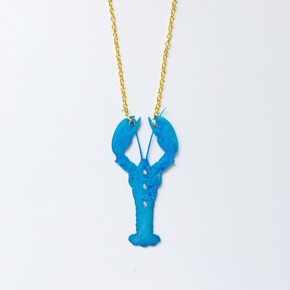 Lobster necklace - Animal necklace - Lobster jewellery - Shellfish jewelry - Gift for her - Trending jewelry - Fashion necklace - Vintage