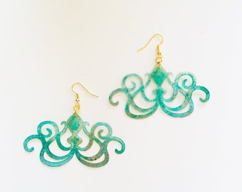 Inktvis oorbellen - Dierlijke oorbellen - Calamar sieraden - Zee sieraden - Trending sieraden - Sea Earrings - Fashion oorbel - Cadeau voor haar