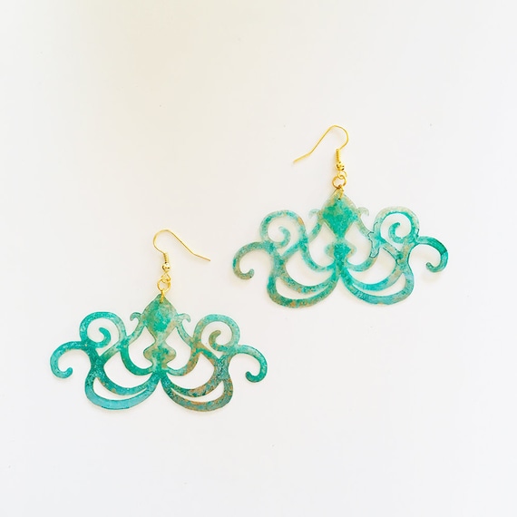 Squid earrings - Animal earrings - Calamar jewellery - Sea jewelry - Trending jewelry - Sea Earrings - Fashion earring - Gift for her