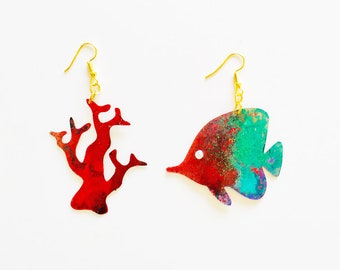Dori earrings - Fish earrings - Sea jewellery - Tropical jewelry - Trending jewelry - Fashion earrings - Corals earrings - Gift for her