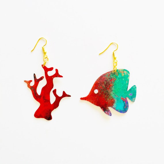 Dori earrings - Fish earrings - Sea jewellery - Tropical jewelry - Trending jewelry - Fashion earrings - Corals earrings - Gift for her