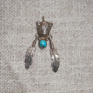 necklace tag buffalo Navajo