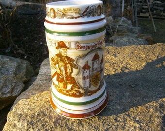 Beer jug GDR Freiberger porcelain motif Bergstadt Freiberg