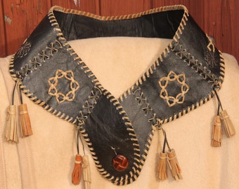 braided leather belt vintage folklore