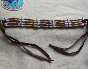 Bijoux Indiens, perles en os, colliers, chaîne d’amérindiennes pow-wow amérindien perles perles, collier, collier de chien, bijoux amérindien.