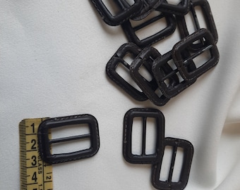 10 small leather buckles 25 mm vintage