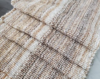 Earth colors runner. stunning Table, Bed or Sofa décor. Loom woven, long runner with fringes. Home, office décor.