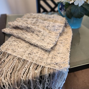 King size Bed/Sofa runner in Neutrals- Soft Colors, Beautiful Cotton Artisan made Runner. Gift for Her.