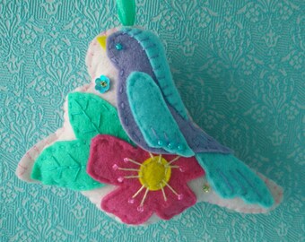 Felt Bird Ornament Pattern, Sewing Toy (PDF Pattern)