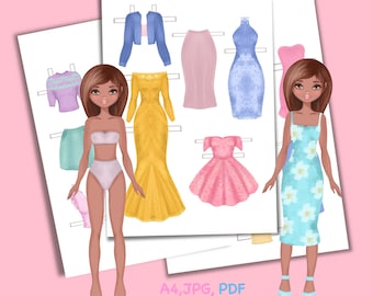 Bambola di carta stampabile con Download digitale