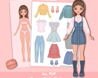 Paper Doll Printable With Digital Fashion